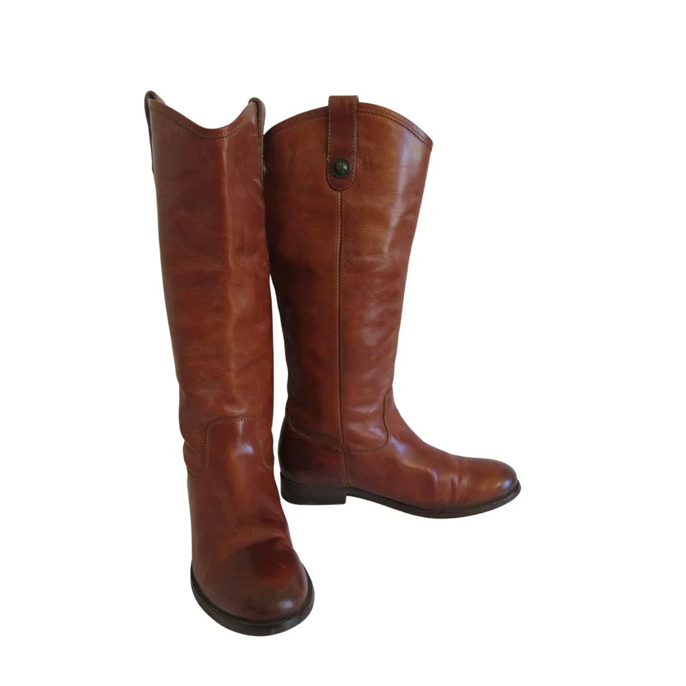 Womens Frye Melissa 77167 Leather Equestrian Riding Biker Boots Size 7.5 B‎